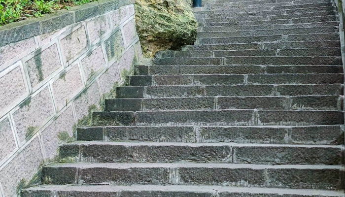 女子不小心从楼梯上滚落翻滚数圈后坐在楼梯上(图2)