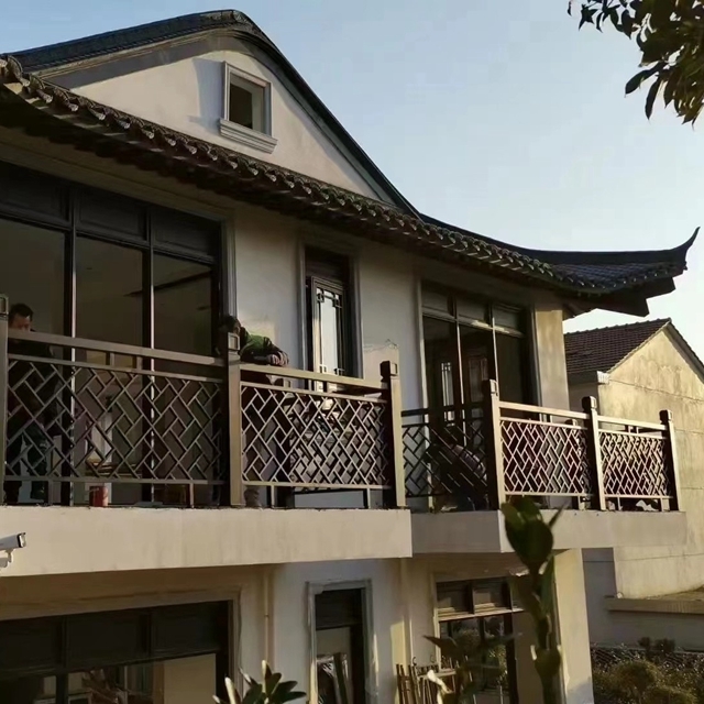 中式仿古铝合金阳台护栏复古铝合金栏杆