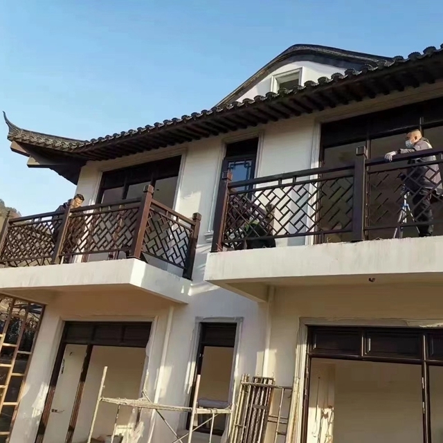四合院仿古铝艺护栏中式金属铝合金栏杆厂家(图3)