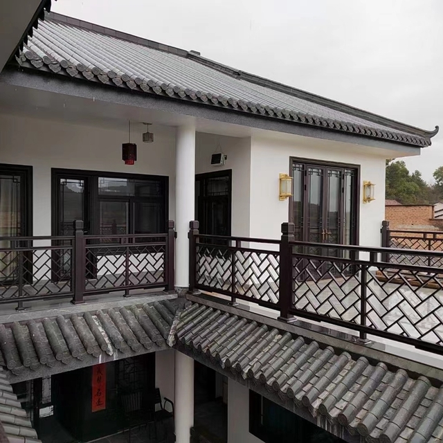 四合院仿古铝艺护栏中式金属铝合金栏杆厂家(图2)