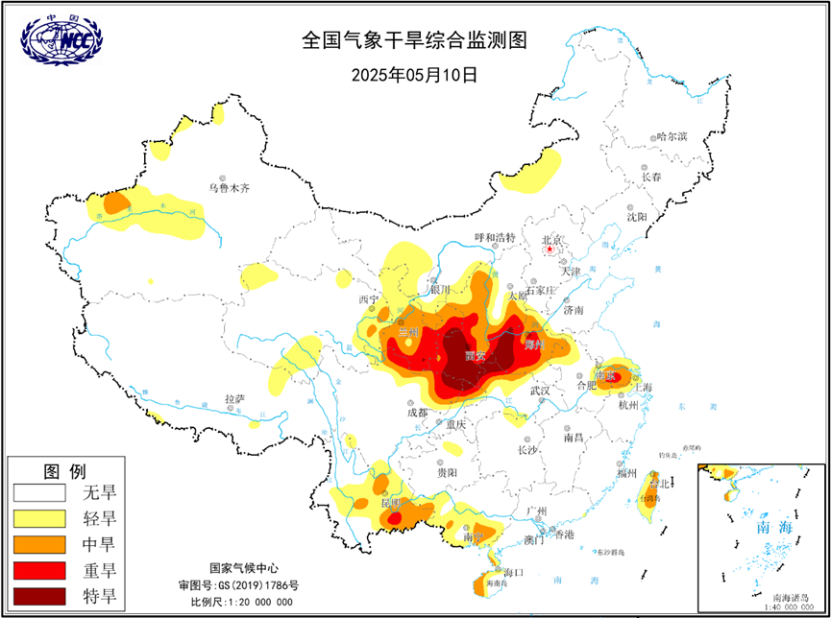 气象干旱黄色预警继续：陕西西南部、河南西南部等地特旱(图1)