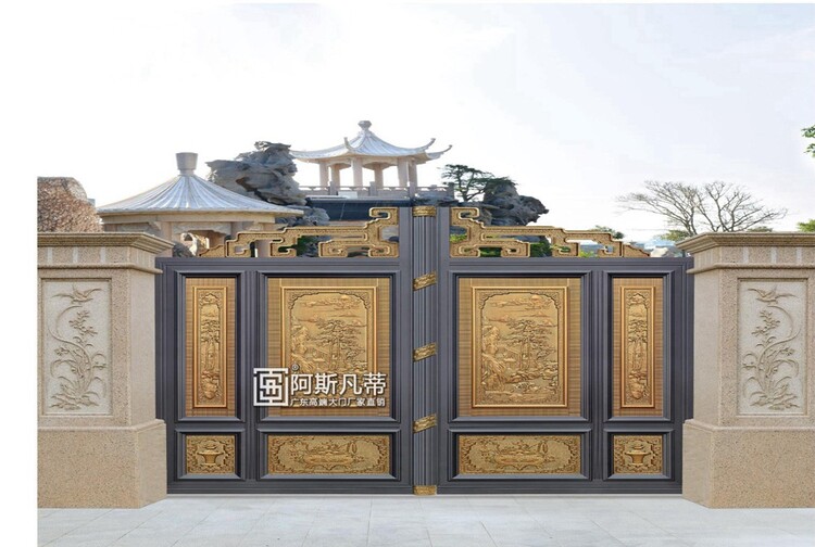 太原铝艺栏杆欧式别墅大门铝艺楼梯(图3)