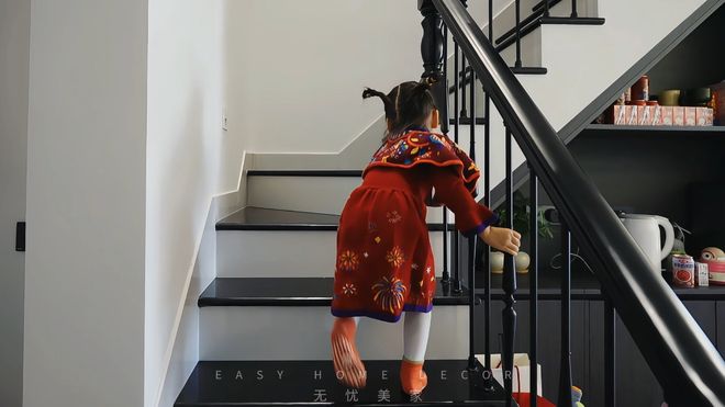 100㎡复式大改造：复古撞上现代风开黑带娃两不误！(图11)