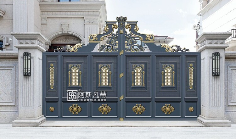 北京庭院围栏铝艺大门围墙大门(图1)